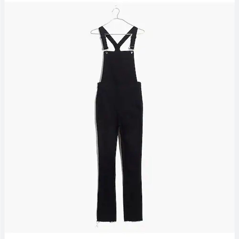 Madewell Skinny Raw Hem Black Overalls - Medium